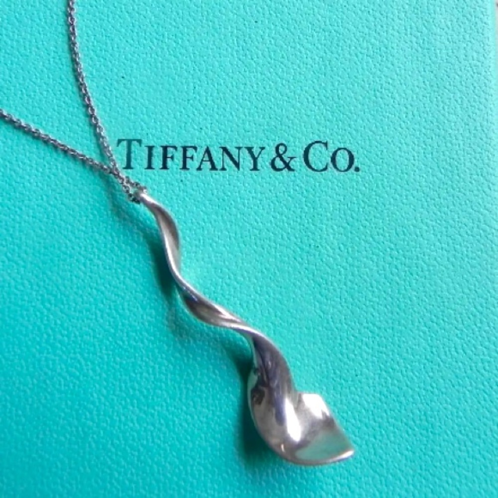 Authentic Rare Tiffany & Co. 925 Frank Gehry Orchid Twist Pendant Necklace
